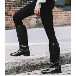 Frye Women's Melissa Button 2 Waxy Leather Tall Boots Black Size 8.5 B